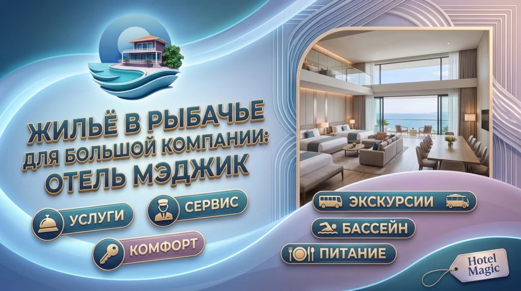 Жильё в Рыбачье для большой компании