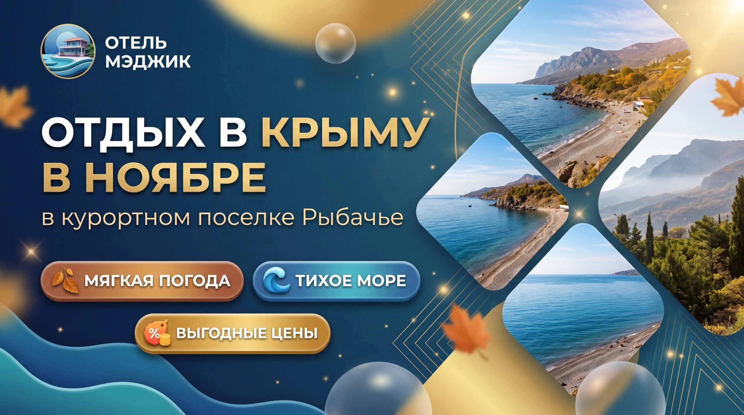 Отдых в Крыму в ноябре погода, море и цены в Рыбачье